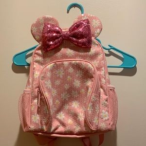 Disney Pink Sequins & Flowers Minnie Mouse Backpack